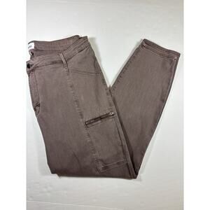Pistola Topanga Cargo Jeans Brown Plus Size 18W Zip Pockets